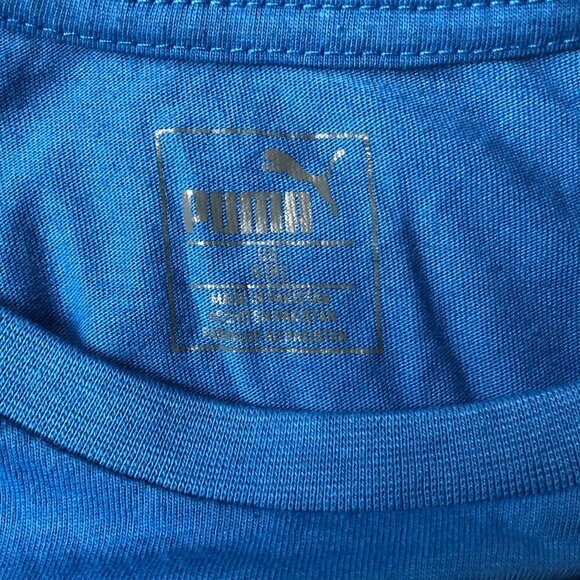 Bright Blue Puma Logo Graphic L/S Tee Size S - Picture 4 of 4